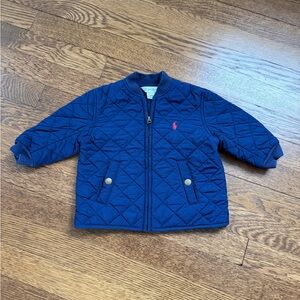 Ralph Lauren Navy Quilted Jacket with Red Logo